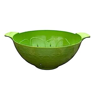 ZAK! DESIGNS Green Colander Sieve Fruit Bowl 10.5” Melamine Handles